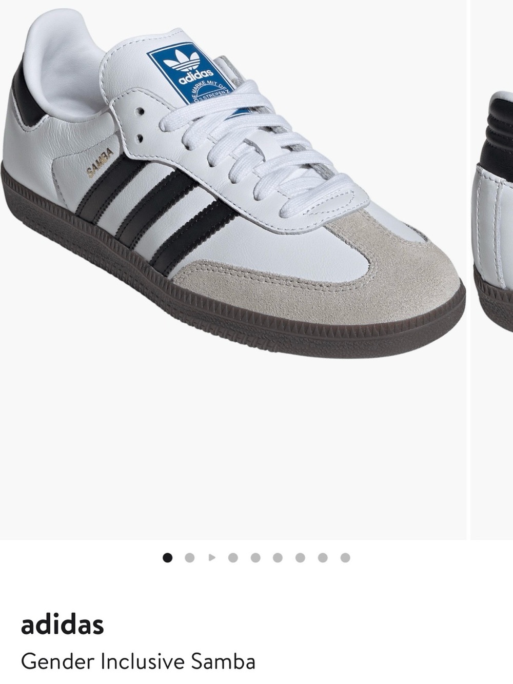 adidas Samba Unisex Sneakers - White / Black / Gray